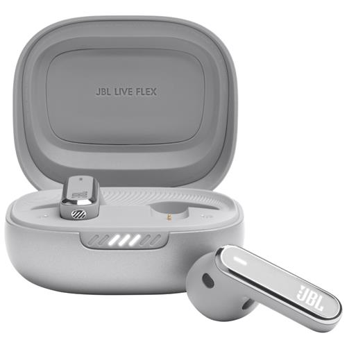 JBL Live Flex Auricular Bluetooth con Cancelación de Ruido Plata