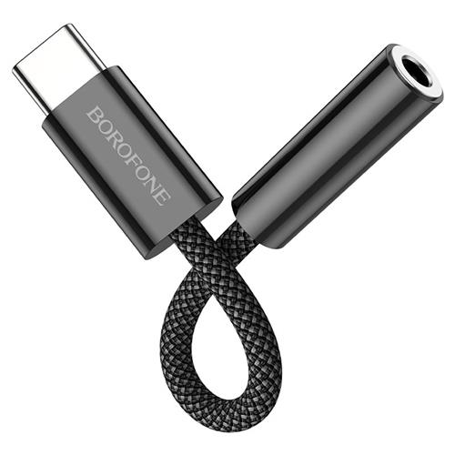 Borofone BV15 Adaptador USB-C a Jack 3.5mm Negro