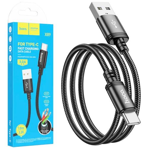 Cable Usb-A a Usb-C 3.0A 1m Hoco X89 Negro