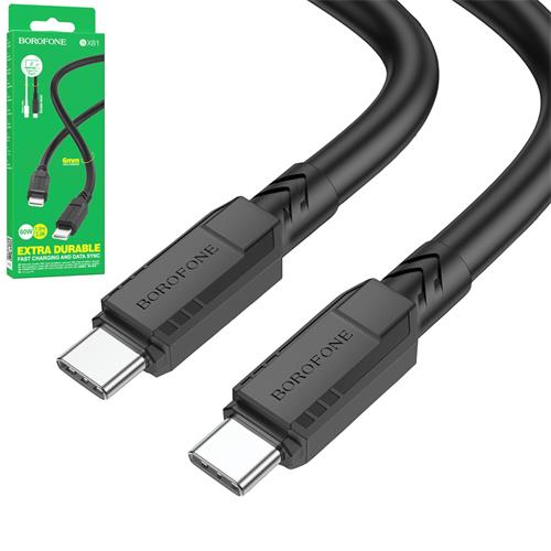 Cable Usb-C a Usb-C de 60W 1 metro Borofone BX81 Negro