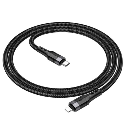 Cable USB-C a Lightning 1.2 metros 20w Borofone BU35 Cuerda Reforzado Negro