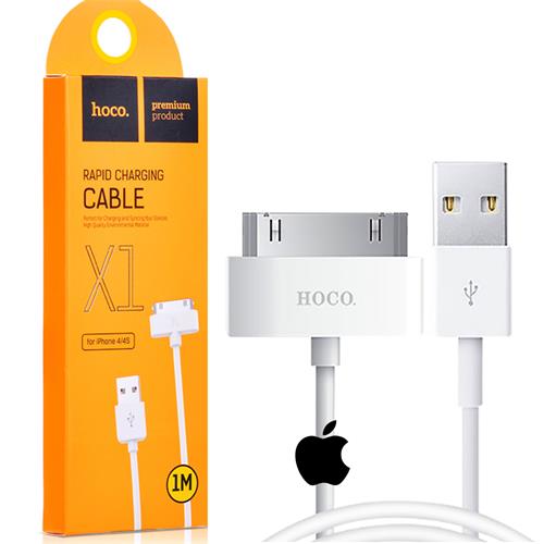 Cable USB Compatible Apple 30 Pin 1 metro Hoco X1 Blanco