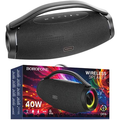 Borofone DR16 Boombox Altavoz Bluetooth Portátil con luces LED