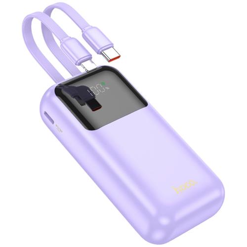 Hoco Q25 Powerbank 10.000mAh PD20W+QC3.0 con Cables de Carga Púrpura