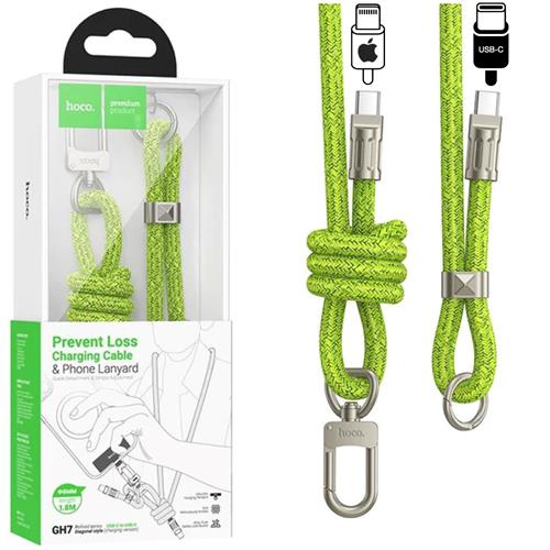 Hoco GH7 Colgatnte para Móvil con Cable USB-C a Lightning 1.8m Fluorescent Green