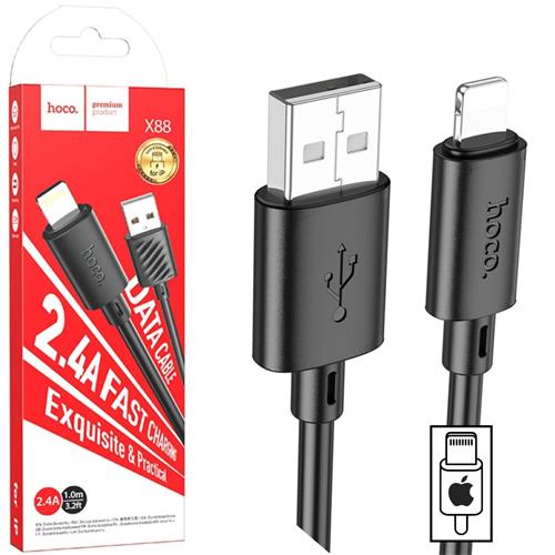 Cable USB a Lightning 1 metro Hoco X88 Negro