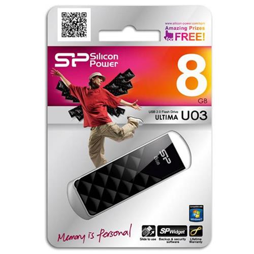 Mem. Usb 8Gb 2.0 Silicon Power Uo3