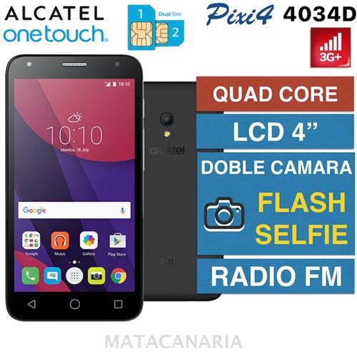 Alcatel 4034D Pixi 4 (4) 3G Ds Black