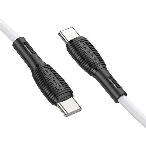 Cable USB-C a USB-C 1 metro 60W Borofone BX86 Silicona Blanco