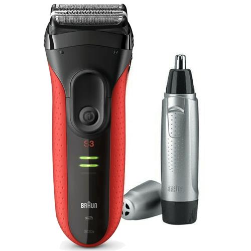 Braun Afeitadora Series 3 3030VS Negra/Rojo + Naricero